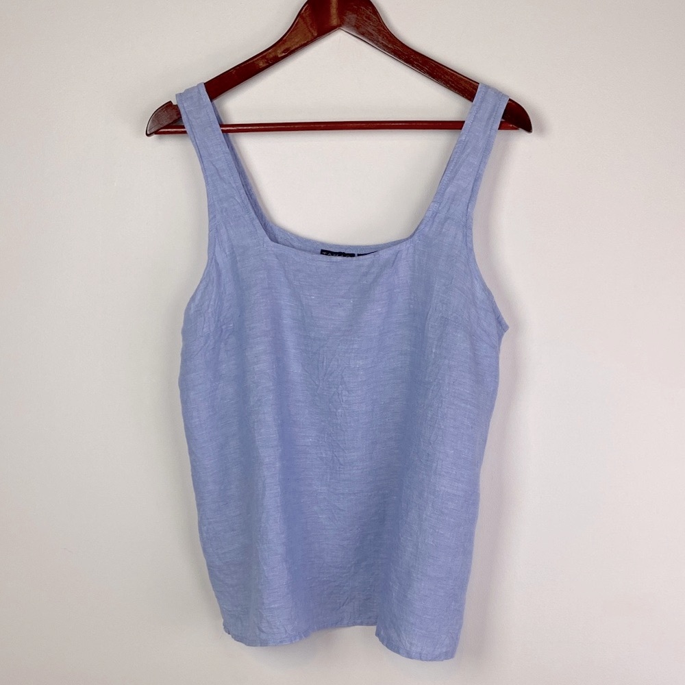 Tahari Sky Blue Tank Top 100% Hemp